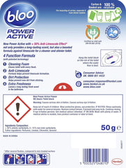 Bloo Power Active Toilet Rim Block Freshener Anti Limescale Flower 50G