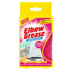 Elbow Grease Scrub Mate Pink Sponge Non Scratch Tough Stain Cleaner Remover