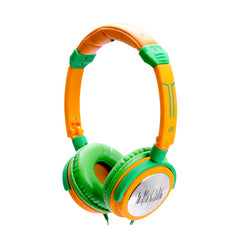 Idance Crazy 401 Dj Portable Headphones Inline Mic Orange & Green Ipod Iphone