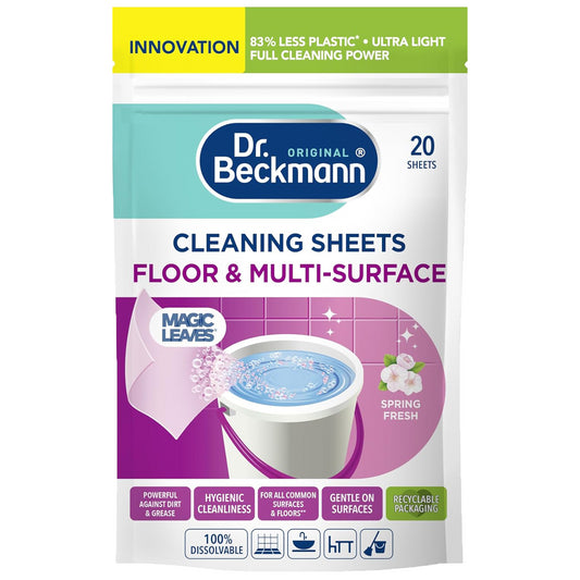 Dr Beckmann Magic Leaves Floor Multi Surface Cleaner Spring Fresh 20 Sheet