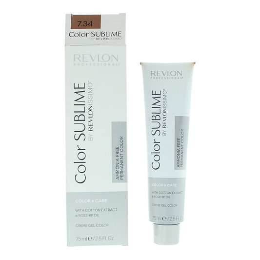 Revlon Color Sublime 7.34 Medium Gold Copper Blonde Hair Colour for Womens 75ml