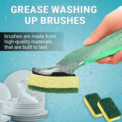 Elbow Grease Washing Up Dish Brush Sponge Liquid Soap Dispenser Grime Remover
