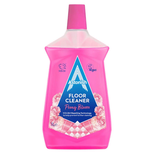 Astonish Floor Cleaner Peony Bloom Fragrance Liquid 1L Dirt Repelling Technology