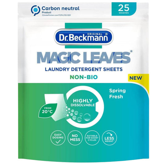 Dr Beckmann Magic Leaves Non Bio Laundry Detergent 25 Sheets Cloth Spring Fresh