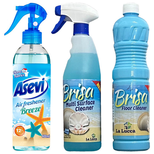 Asevi Air Freshener Home La Lucca Brisa Multi Surface Floor Cleaner Bundle