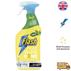 Flash Spray Wipe Done Kitchen Degreaser Cut Grease Remover Crisp Lemon 800ml