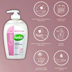 Radox Hand Wash Liquid Anti Bacterial Handwash Pump Moisturise Skin 250ml