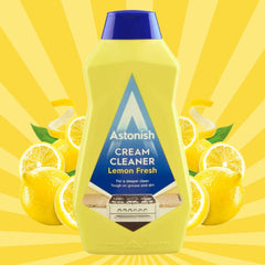 Astonish Cream Cleaner Lemon Fresh Kitchen Deeper Clean Tough Grease Dirt 500ml