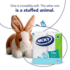 Nicky Elite Toilet Tissue Rolls With Lotion Fragrance 3 Ply White Paper