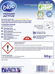 Bloo Power Active Toilet Rim Block Freshener Anti Limescale Lemon 50G