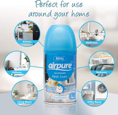 Airpure Air Freshener Refills Home Room Fragrance Spray Fresh Linen 250ml
