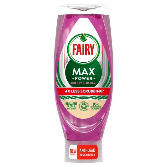 Fairy Max Power Washing Up Liquid Kitchen Dish Cleaner Cherry Blossom 640ml