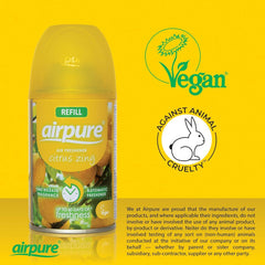 Airpure Air Freshener Refills Home Room Fragrance Spray Citrus Zing 250ml