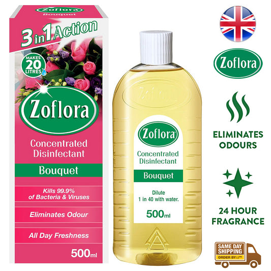 Zoflora Concentrated Multipurpose Disinfectant Surface Cleaner Bouquet 500ml