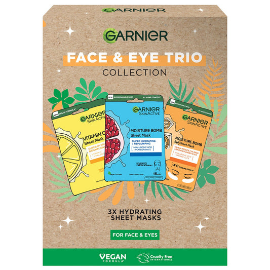 Garnier Face & Eye Trio Mask Collection Giftset 3X Hydrating Sheet Masks