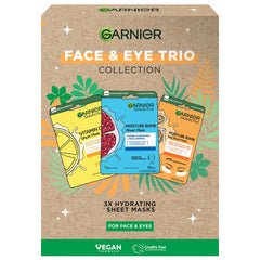 Garnier Face & Eye Trio Mask Collection Giftset 3X Hydrating Sheet Masks