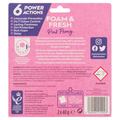 Astonish Pink Peony Foam & Fresh Toilet Rim Block Cleaning Action Odour Control