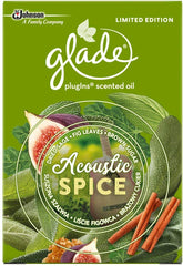 Glade Electric Plugins Scented Oil Refill Home Air Freshener Acoustic Spice 20ml