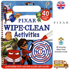 Disney Pixar Wipe Clean Activities Book For Kids Children Draw Write Repeat