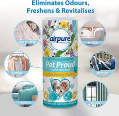 Airpure Pet Proud Carpet Freshener Odour Eliminator Wild Country Flower 350G