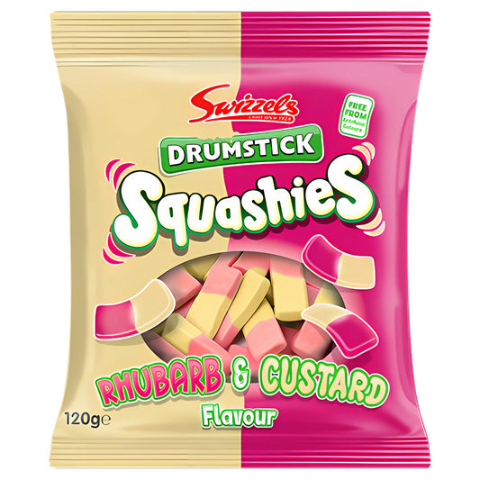 Swizzels Squashies Drumstick Rhubarb & Custard Flavour Sweet Candy 120G