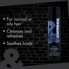 Toni&Guy Men Anti-Dandruff 2In1 Shampoo 250ml Normal Greasy Hair Mineral Extract