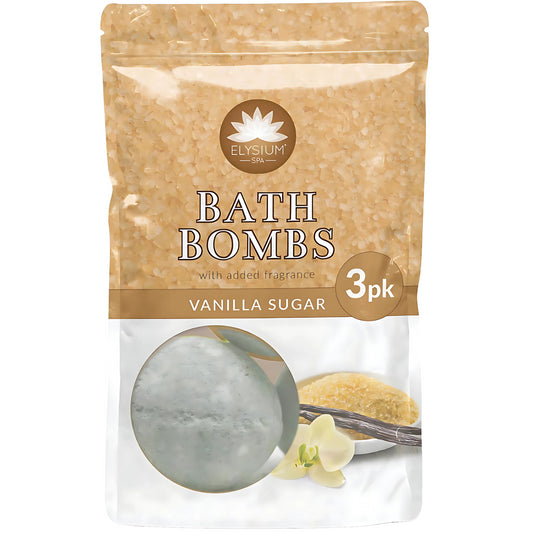 Elysium Spa Bath Bombs 3Pk Vanilla Sugar Scent For Body Relaxing
