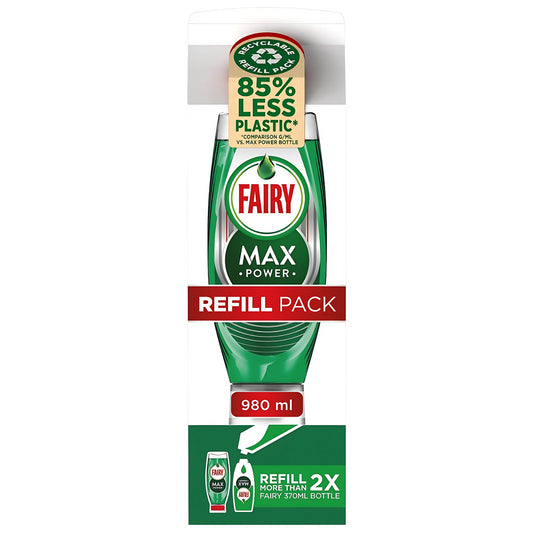 Fairy Max Powerful Grease Cutting Action Original Washing Up Liquid Refill 980ml