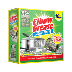 Elbow Grease Soap Scourer Pads For Pots Pans Oven Racks Stubborn Stains 10Pk