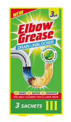 Elbow Grease Drain Unblocker Powder Sink Cleaner Bathroom Shower Clog Remover