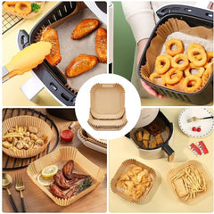 Air Fryer Disposable Non-Stick Baking Steamer Liner Paper Parchment Square 50Pcs