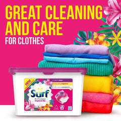 Surf 3 in 1 Capsules Tropical Lily Long Lasting Fragrance Laundry Pods 18 Washes