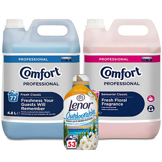 Comfort Bundle Set Fabric Conditioner 4.8L 77 Washes Lenor Outdoorable 742ml 53W