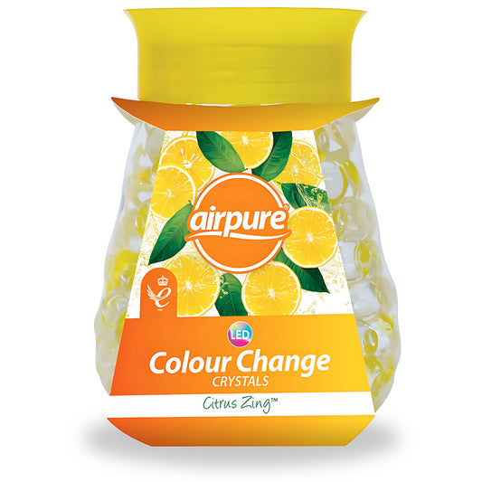 Airpure Led Colour Changing Crystals Home Air Freshener Citrus Zing Fragrance