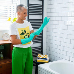 Elbow Grease Rubber Gloves For Toilet Bathroom Antibacterial Long Sleeve Medium