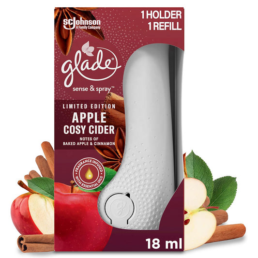 Glade Sense & Spray Complete Apple Cosy Cider Room Home Air Freshner 18ml