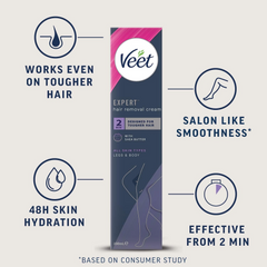 Veet Expert Hair Removal Cream 200ml All Skin Types Legs & Body with Spatula
