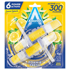 Astonish Lemon Splash Foam Fresh Toilet Rim Block Cleaning Action Odour Control