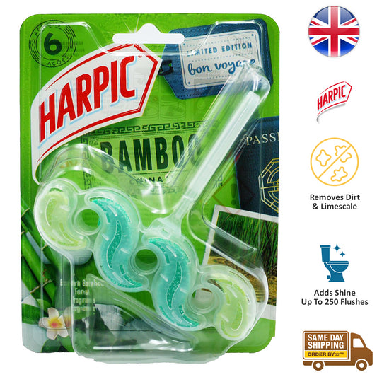 Harpic Toilet Rim Block Cleaner Stain Limescale Remover Bamboo Fragrance 35G