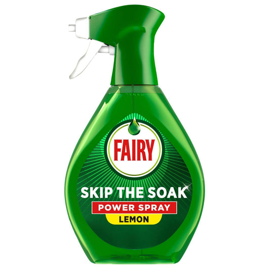 Fairy Skip The Soak Dish Power Spray Lemon Effective 100% Kitchen Grease 650ml