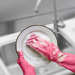 Elbow Grease Household Rubber Gloves Pink Large Strong Non Slip Durable