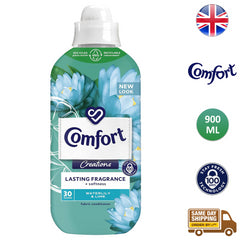 Comfort Fabric Conditioner Long Last Fragrance 30 Washes Water Lily & Lime 900ml