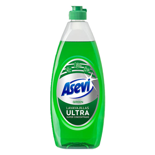 Asevi Concentrated Washing Up Liquid Kitchen Dish Grease Cleaner Green 650ml