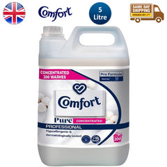 Comfort Fabric Softener Pure Concentrated Laundry Clothes 200 Washes 5L