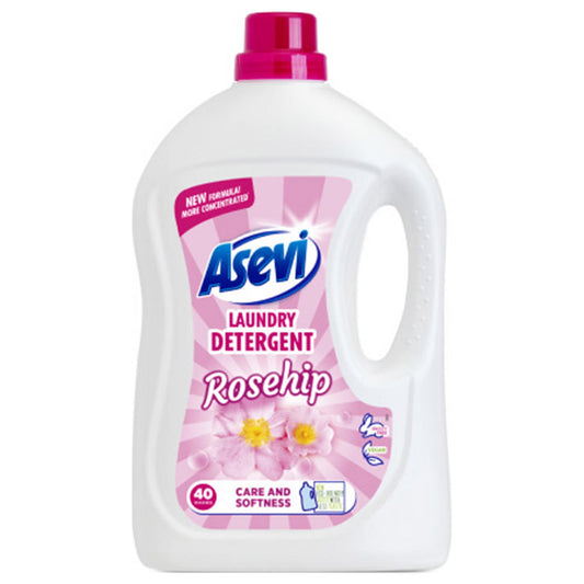 Asevi Laundry Detergent Rosehip 40 Washes Care Softness Fabric Liquid 2.4L