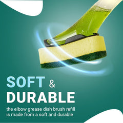 Elbow Grease Washing Up Dish Brush Sponge Liquid Soap Dispenser Grime Remover