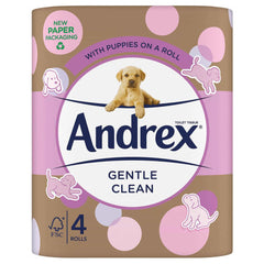 Andrex Gentle Clean Toilet Tissue Rolls Paper Sheet Soft Dermatologically Tested