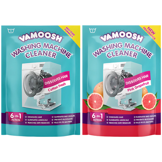 Vamoosh Washing Machine Cleaner Dissolves Hair 6In1 Action Blockages Bundle Set