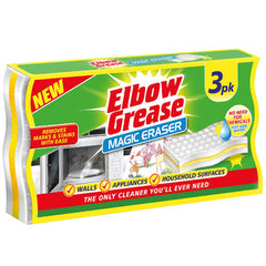 Elbow Grease Chemical-Free Magic Sponges Eraser For Walls Stains Remover 3Pk
