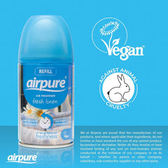 Airpure Air Freshener Refills Home Room Fragrance Spray Fresh Linen 250ml